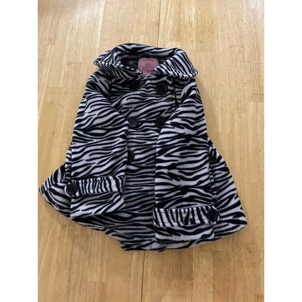 Copper Key Zebra Print Fleece Coat Size 2/3